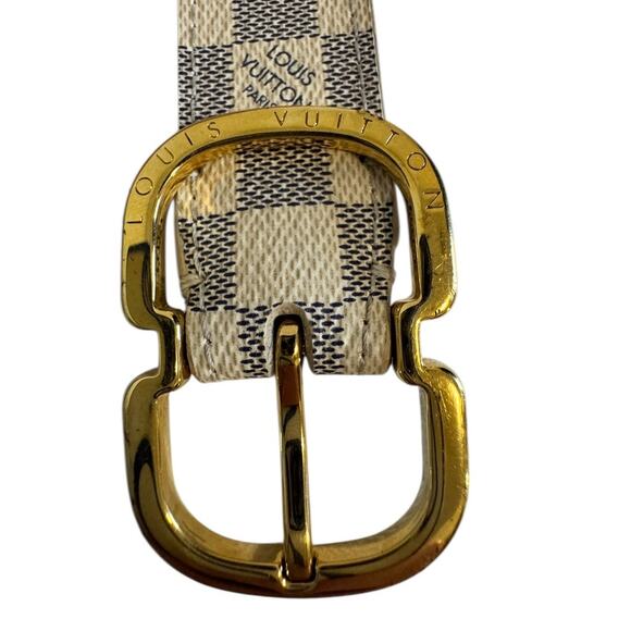 Louis Vuitton Damier Azur Mini Belt Gold Hardware S/M 30-32 Rare main image 7